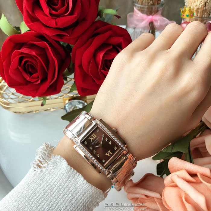 百達翡麗PATEK PHILPPE Twenty4系列 長方形表殼 藍寶石表鏡 女士腕表  wssb4122